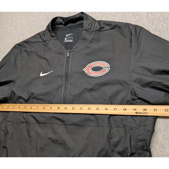 Nike Chicago Bears Sideline Coaches Short Sleeve 1/4 Jacket Black Size Medium - Picture 7 of 9